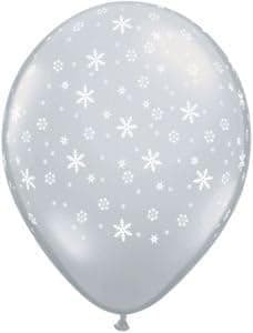 Single Source Party Supplies - 11" White Snowflake on Clear Latex Balloons Bag of 10
