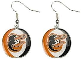 Aminco MLB Baltimore Orioles Tri Color Oval Earrings