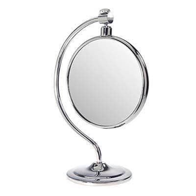 Zadro Pedestal Vanity Mirror, Satin Nickel, 1X and 5X