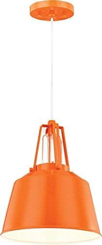 Feiss 1-Light Mini Pendant, Hi Gloss Orange