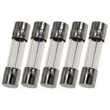 Pack of 5, 3/16 inch x 3/4 inch (5X20mm) 125mA 250V Glass Fuses, Slow Blow (Time Delay) GDC 125ma, T125ma, 125m amp 250v