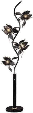 OK LIGHITNG OK-9334KA 73 in. Black Floor Lamp