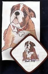 Animal Den Bulldog Dish Towel & Potholder