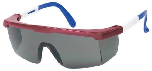 Liberty Glove & Safety 1712G ProVizGard Guardian Protective Eyewear, Gray Lens, Red/White/Blue Frame (Case of 12 Pairs)