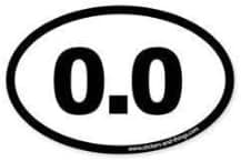 Vinyl USA 0.0 No Running or Marathon Bumper Sticker Oval 5" x 3"