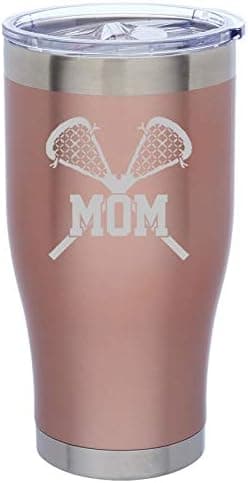 Rose Gold Double Wall Vacuum Insulated Stainless Steel Tumbler Travel Mug Lacrosse MOM (24 oz)
