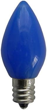 EZLS C7 Opaque Blue LED Bulb - Smooth C7 Blue Opaque Replacement Bulb