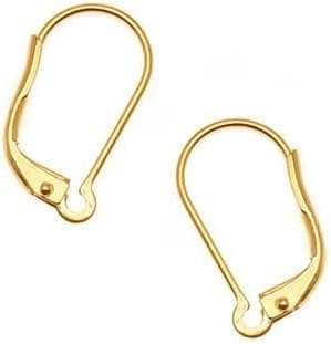 Beadaholique Earring Findings Lever Backs, 22K Gold, Pair of 5 Model: JW232/I/G