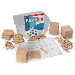 Nasco Wooden Base 10 Block Place Value Set - Math Education Program - TB12719