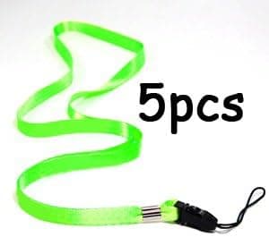 COSMOS 5 pcs Light Green Long Neck Strap Band Lanyard (36 inch full round length)For Camera Cell phone ipod mp3 mp4 PSP Wiimote ID card badge and other Electronic Devices + Cosmos cable tie