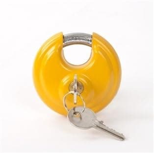 Disc Lock 2 3/4" (70MM) Stainless Steel Keyed Alike Yellow (10 Count)