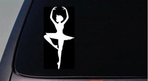 DANCER Silhouette Sticker Ballerina Decal Vinyl Cute Girl Wall Art Ballet 8"