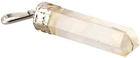 Aatm Natural Chakra Healing Gemstone Charm Pointed Pencil Pendant (Crytsal)