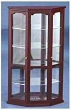 Dollhouse Miniature Mahogany Curio Cabinet With Mirror