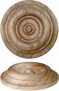 UNIQANTIQ HARDWARE SUPPLY Walnut Rosette Applique - 1-1/2" - Onlay Antique & Modern Furniture Doors, Walls Carved Wood Ornamental Decor | W2-5781