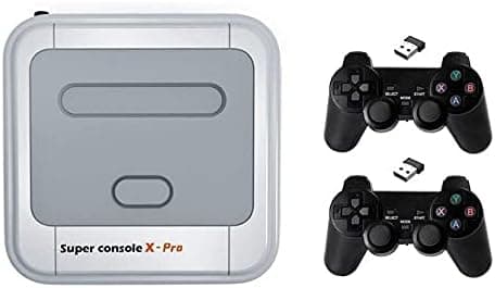 Super Console X-Pro Built in 30000+ Games,64G Kids Video Game Console with 2 Gamepads for 4K TV Support HDMI/AV Output,Support NES/N64/PS1/PSP,WiFi/LAN (GREY30000)