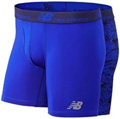 New Balance Men's DRY FRESH Boxer Briefs (2-Pack), UV Blue/UV Blue Print, Medium