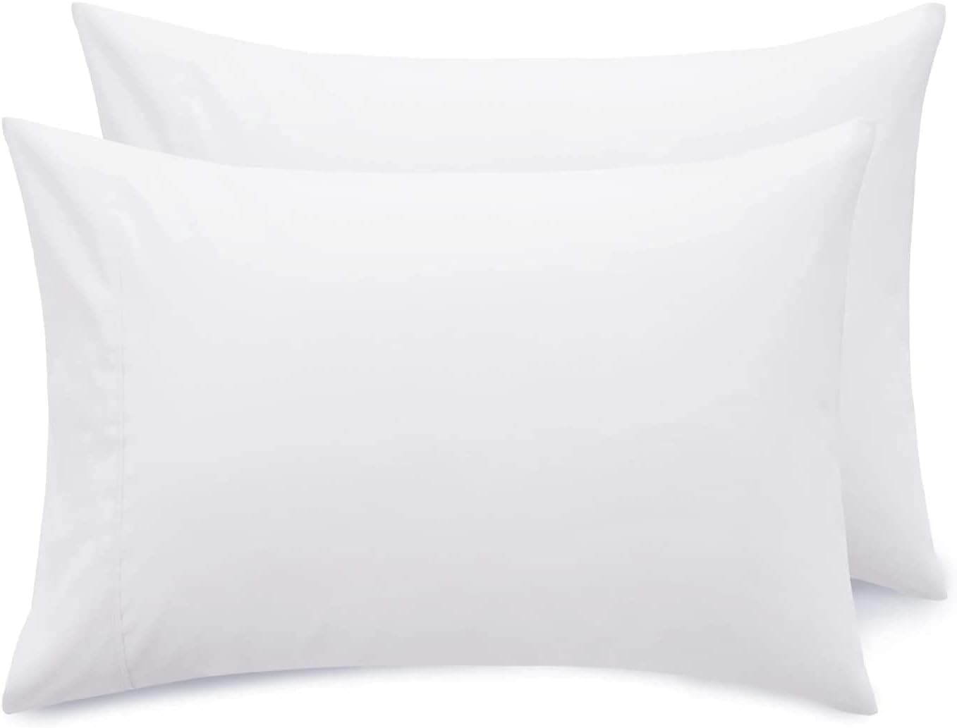 DORMICA Luxurious Luxurious Set of 2pc Pillowcases 1000 Thread Count Italian Finish 100% Egyptian Cotton - (White, Pillowcases Queen/Full (20"x30")