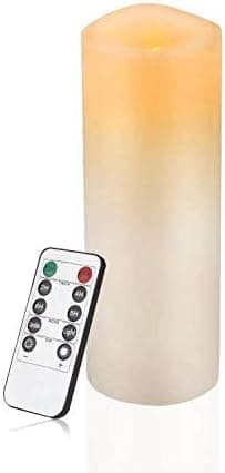 Vinkor Flameless Candles Battery Operated Candles 6"Ivory Real Wax Pillar LED Candles with 10-Key Remote and Cycling 24 Hours Timer