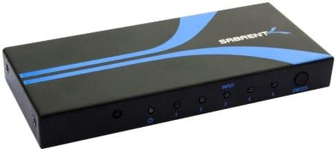 Sabrent High Definition 5x1 HDMI switch with IR wireless remote and AC Power adapter - supports 3D, 1080p (ST-HDMI)