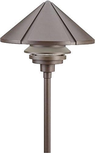 Kichler 15211AZT Six Groove Path & Spread 1-Light 120V, Textured Architectural Bronze