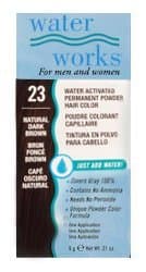 Water Works Permanent Powder Hair Color - #23 Natural Dark Brown .2 oz. (Pack of 2)