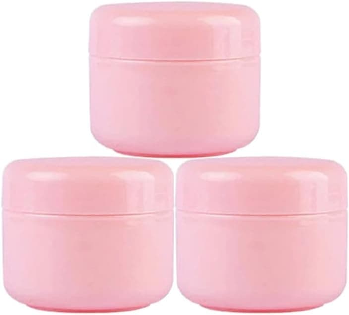100ml Pink Cosmetic Pot Container Empty Refillable Plastic Round Pot Face Cream Lotion DIY Cosmetics and Storage Jars Container (Pack of 30), Yellow,Pink