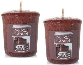 Yankee Candle 2 Pack Chocolate Layer Cake Votive Candles. 1.75 Oz.