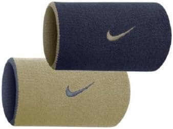 Nike Premier Home & Away Doublewide Wristbands (1 Pair, OSFM, Obsidian/Pro Gold)