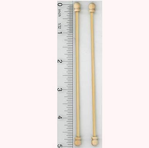 Dollhouse Miniature Pair of Curtain Rods in Wood