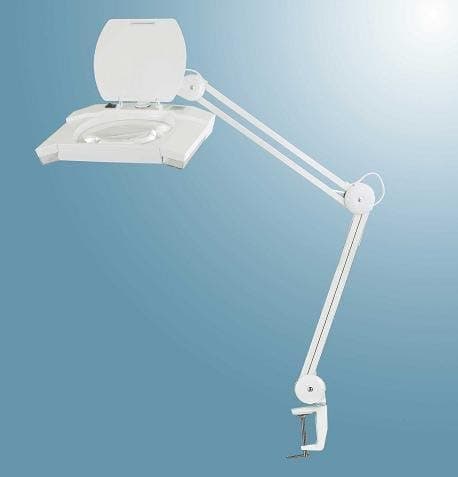 Adjustable-Arm UL Magnifier Lamp - Big-View 7 x 5" Lens - 5-Diopter - Daylight Fluorescent
