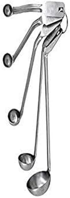 Winco MSL-5S, 1/8 Tsp, 1/4 Tsp, 1/2 Tsp, 1 Tsp, 1 Tbsp Stainless Steel Mini Ladle Set, Sauce Ladle, Gravy Ladles