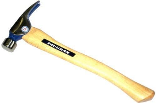 Vaughan 11682 16 Ounce Trim Hammer with Magnetic Nail Starter, Curved Hickory Handle