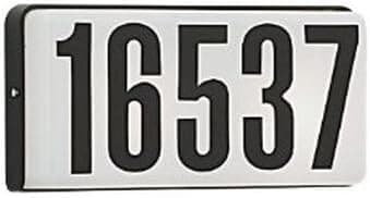 Lighted LED Address Light, Low Voltage, Rust Free, Rectangular Address Light with Black Sticker Numbers