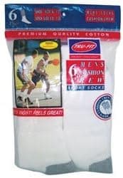 Garmentex 1024-6 Athletic Crew Men 6pk White 10-13