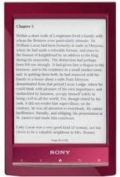 Sony PRS-T1 Pearl Red 6" eBook Reader with Wi-Fi