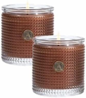 Cinnamon Cider - Set of 2 Aromatique Textured Glass Scented Jar Candle
