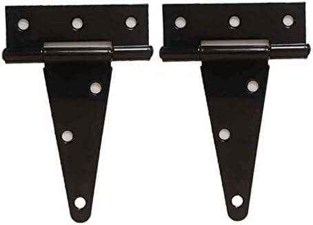 Fpz-bd 2pack 6inch T-Strap Shed Hinge Gate Strap Heavy Duty Hinge Door Barn Gates Hinges Black Wrought Hardware Iron Rustproof