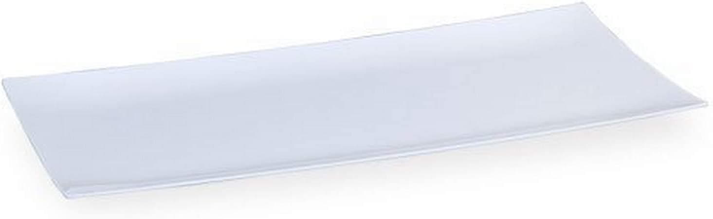 King Zak Rectangular Plastic Condiment Trays, 13" X 6.25", Pearl White