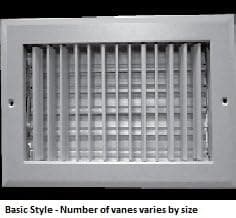 14 X 8 (Duct Opening Size) Air Register Adjustable Aluminum Louvers with Damper (Color-White)