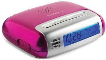 Moshi Speak n Set Touch Activated Travel Alarm Clock, Pink