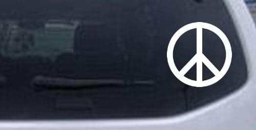 Rad Dezigns Peace Sign Symbol Car Window Wall Laptop Decal Sticker - White 3in X 3in