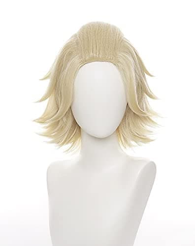 Tongtta Manjiro Sano Cosplay Wig Halloween Custume Party Wig for Tokyo Revengers(Blond)