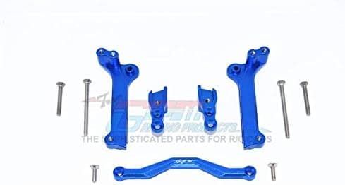GPM For Traxxas 1/10 Maxx 4WD Monster Truck Upgrade Parts Aluminum Front Shock Mount - 5Pc Set Blue