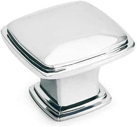 Cosmas 10 Pack 4391CH Polished Chrome Modern Cabinet Hardware Knob - 1-1/4" Inch Square