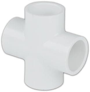 1/2" Schedule 40 White PVC Socket Cross (Pack of 5)