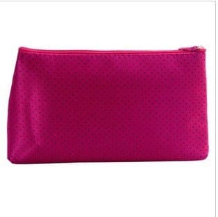 NEW WOMEN'S COSMETIC COIN CELLPHONE MAKEUP POUCH BAG PURSE - ROSE/BLACK SMALL DOT