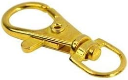 Bluecell 40 PCS Gold Chrome Color Swivel Eye Lobster Snap Clasp Hook 1-1/2” x 1/2”