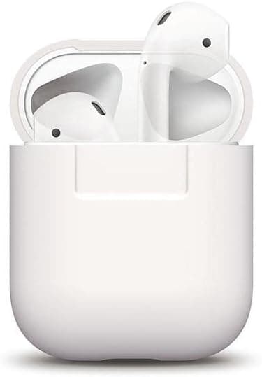 elago Premium Silicone Case Compatible with Apple AirPods 1 and 2, Front LED Visible [White]
