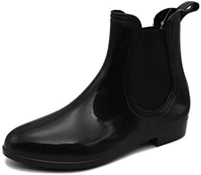 Mobesano Women's Ladies Shiny Short Ankle High Rain Winter Boots Booties Slip On